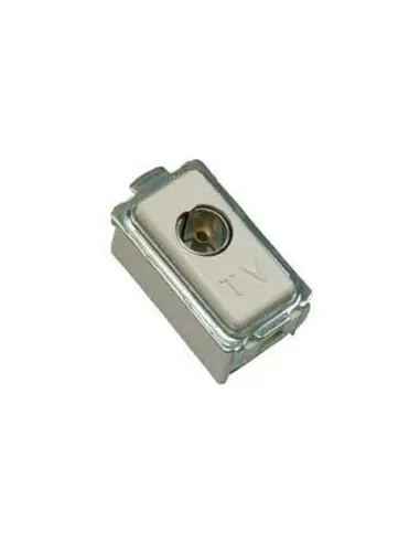 Prise coaxiale traversante blanche Marlanvil 7858.B pour téléviseur